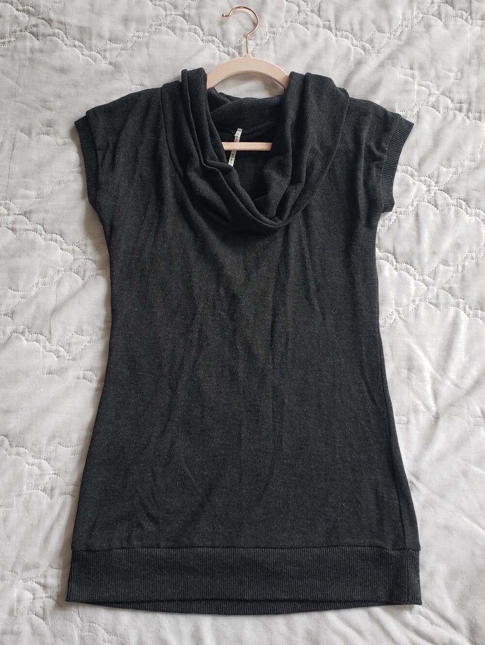 Nine 1 Eight Jersey Knit Blouse Large Black Minimalist Business Casual Y2K